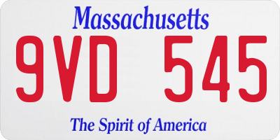 MA license plate 9VD545