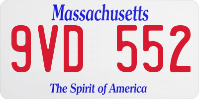 MA license plate 9VD552