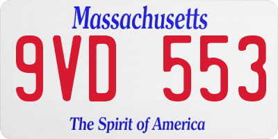 MA license plate 9VD553