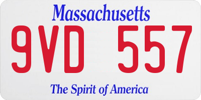 MA license plate 9VD557