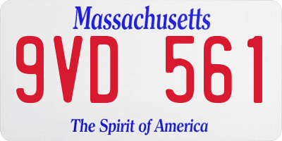 MA license plate 9VD561