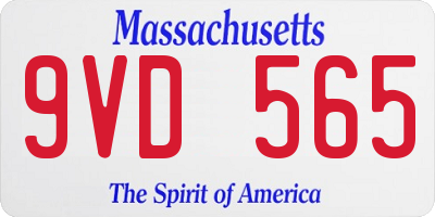 MA license plate 9VD565