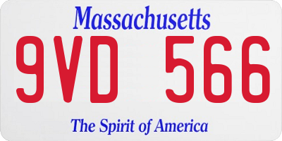 MA license plate 9VD566