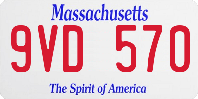 MA license plate 9VD570