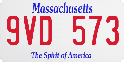 MA license plate 9VD573