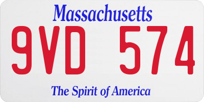 MA license plate 9VD574