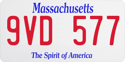 MA license plate 9VD577