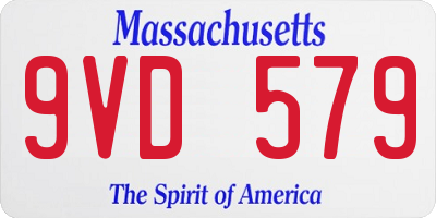 MA license plate 9VD579