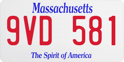 MA license plate 9VD581