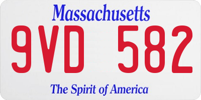 MA license plate 9VD582