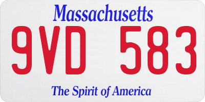 MA license plate 9VD583