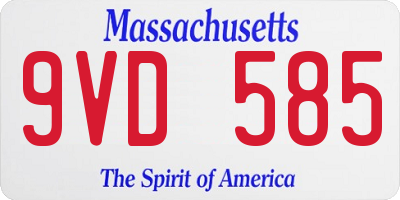 MA license plate 9VD585