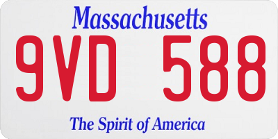MA license plate 9VD588