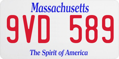 MA license plate 9VD589