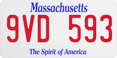 MA license plate 9VD593