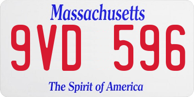 MA license plate 9VD596