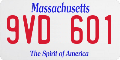MA license plate 9VD601