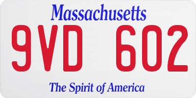 MA license plate 9VD602