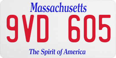 MA license plate 9VD605