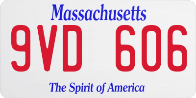 MA license plate 9VD606