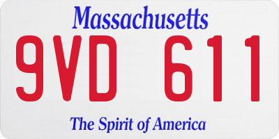 MA license plate 9VD611