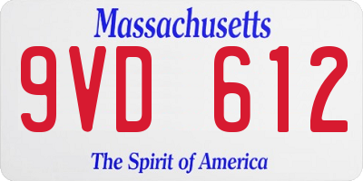 MA license plate 9VD612