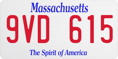 MA license plate 9VD615