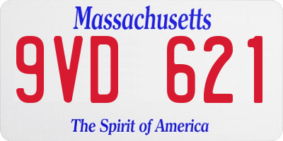 MA license plate 9VD621