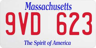 MA license plate 9VD623