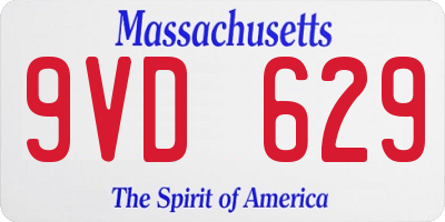 MA license plate 9VD629