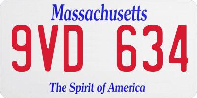 MA license plate 9VD634
