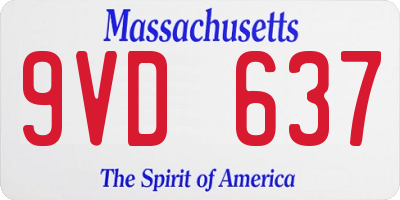 MA license plate 9VD637