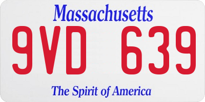 MA license plate 9VD639