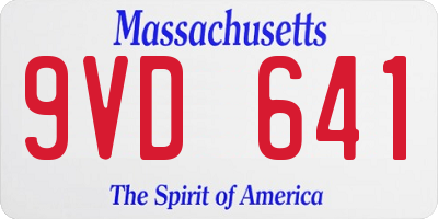 MA license plate 9VD641