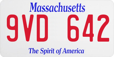 MA license plate 9VD642