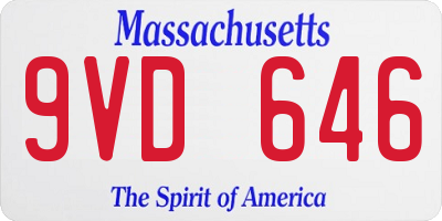 MA license plate 9VD646