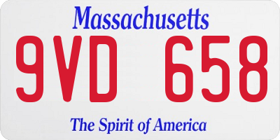 MA license plate 9VD658