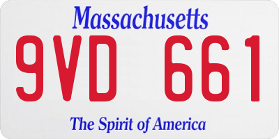 MA license plate 9VD661