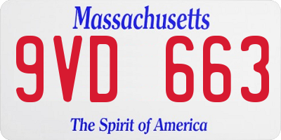 MA license plate 9VD663