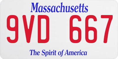 MA license plate 9VD667