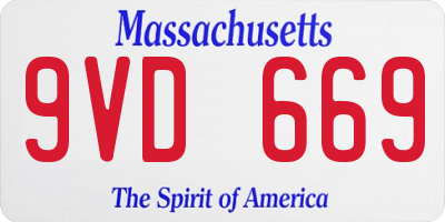 MA license plate 9VD669