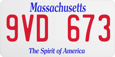 MA license plate 9VD673