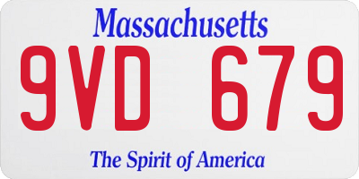 MA license plate 9VD679