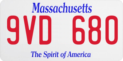MA license plate 9VD680
