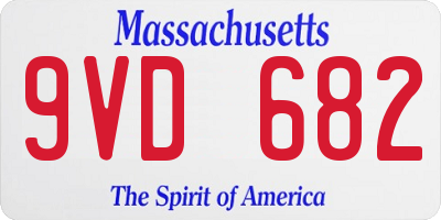 MA license plate 9VD682