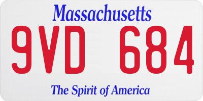 MA license plate 9VD684