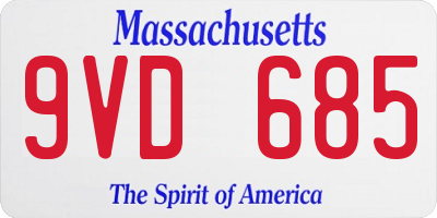 MA license plate 9VD685