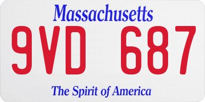 MA license plate 9VD687