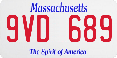 MA license plate 9VD689