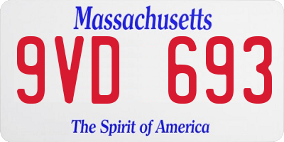 MA license plate 9VD693